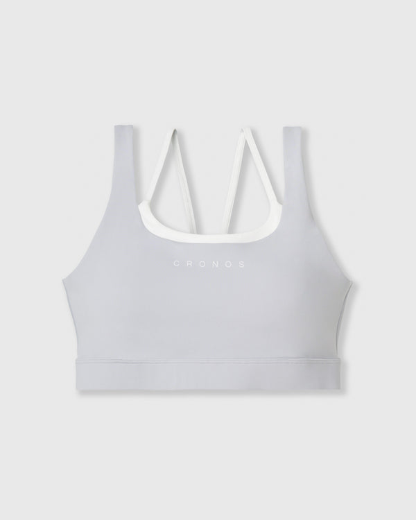CRONOS WOMEN LAYERED BRA【GRAY】