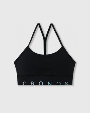 CRONOS WOMEN CLEAN Y-BACK BRA【BLACK×BLUE】