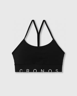 CRONOS WOMEN CLEAN Y-BACK BRA【BLACK×WHITE】