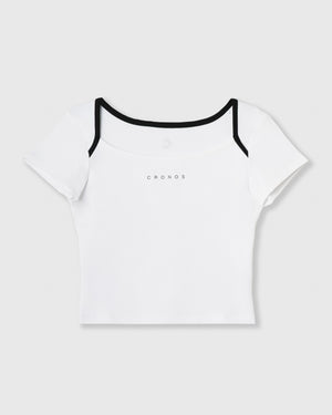 CRONOS WOMEN ACTIVE MINI T-SHIRT【WHITE】
