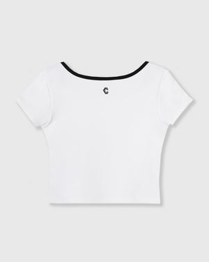 CRONOS WOMEN ACTIVE MINI T-SHIRT【WHITE】