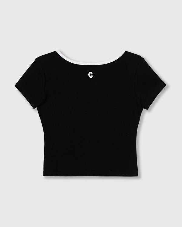 CRONOS WOMEN ACTIVE MINI T-SHIRT【BLACK】