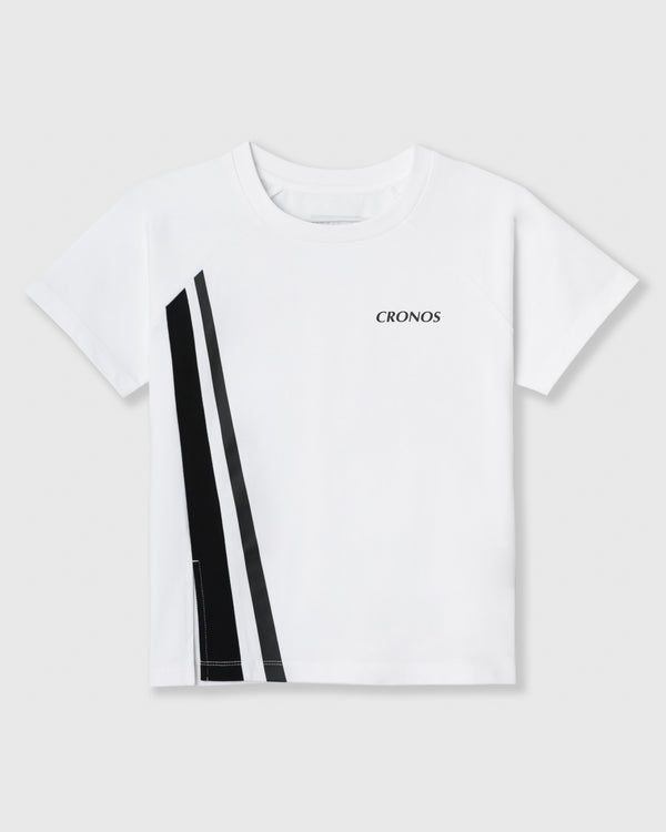 CRONOS WOMEN FRONT SLIT T-SHIRTS【WHITE】