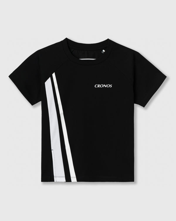 CRONOS WOMEN FRONT SLIT T-SHIRTS【BLACK】