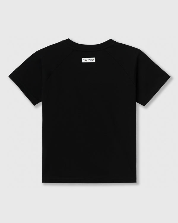 CRONOS WOMEN FRONT SLIT T-SHIRTS【BLACK】