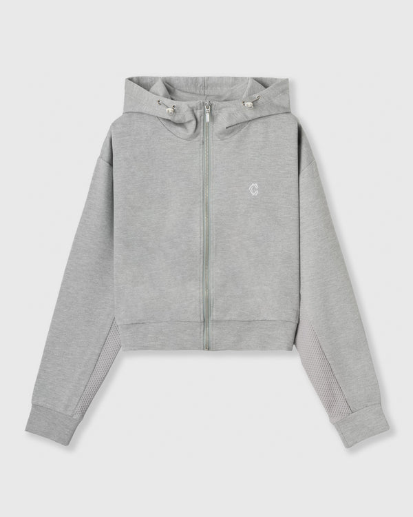 CRONOS WOMEN LIGHT MESH ZIP HOODIE【GRAY】
