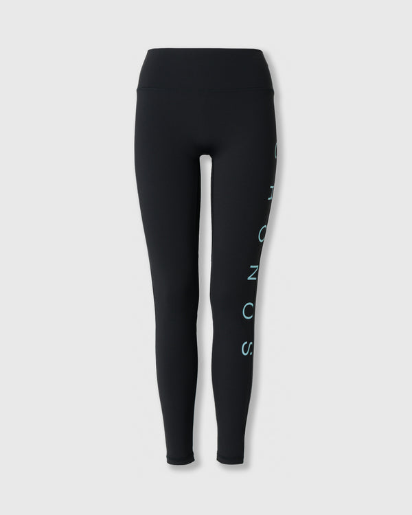 CRONOS WOMEN CLEAN FIT LEGGINGS【BLACK×BLUE】