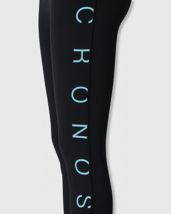 CRONOS WOMEN CLEAN FIT LEGGINGS【BLACK×BLUE】