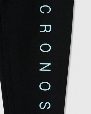 CRONOS 女款高彈性緊身褲 [黑×藍]