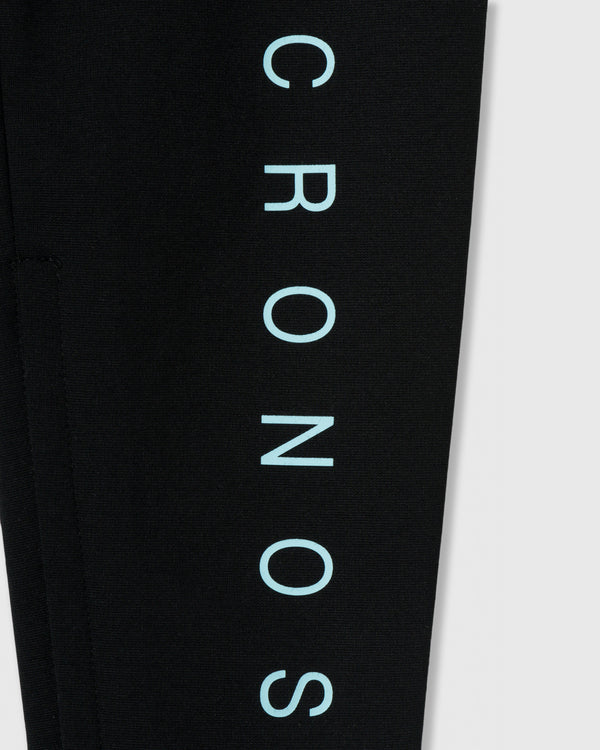 CRONOS 女款高彈性緊身褲 [黑×藍]