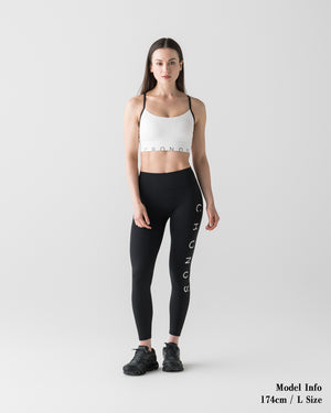 CRONOS WOMEN CLEAN FIT LEGGINGS【BLACK×WHITE】