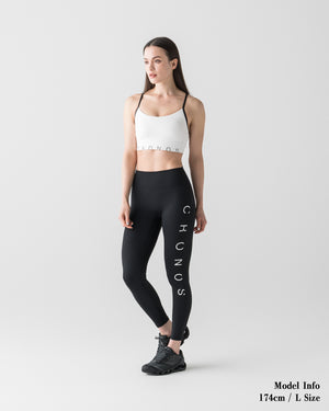 CRONOS WOMEN CLEAN FIT LEGGINGS【BLACK×WHITE】