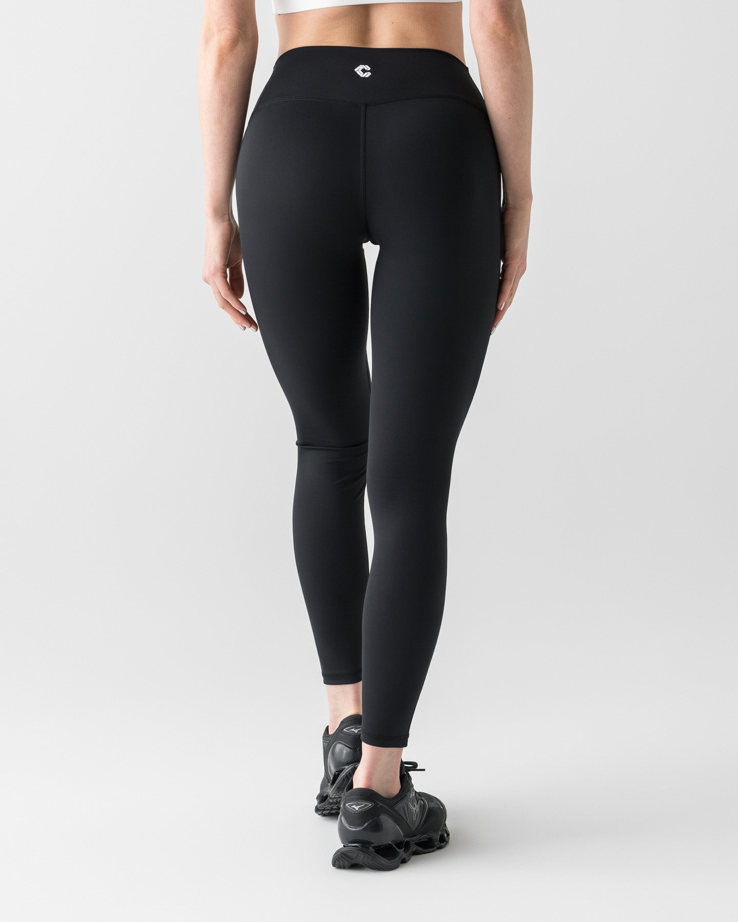CRONOS WOMEN CLEAN FIT LEGGINGS【BLACK×WHITE】