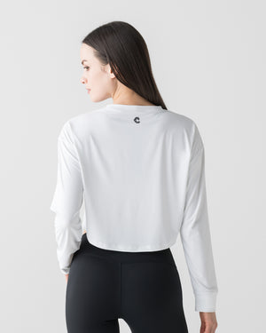 CRONOS WOMEN COMPACT LONG SLEEVE【WHITE】