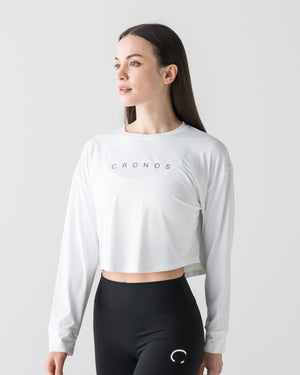 CRONOS WOMEN COMPACT LONG SLEEVE【WHITE】