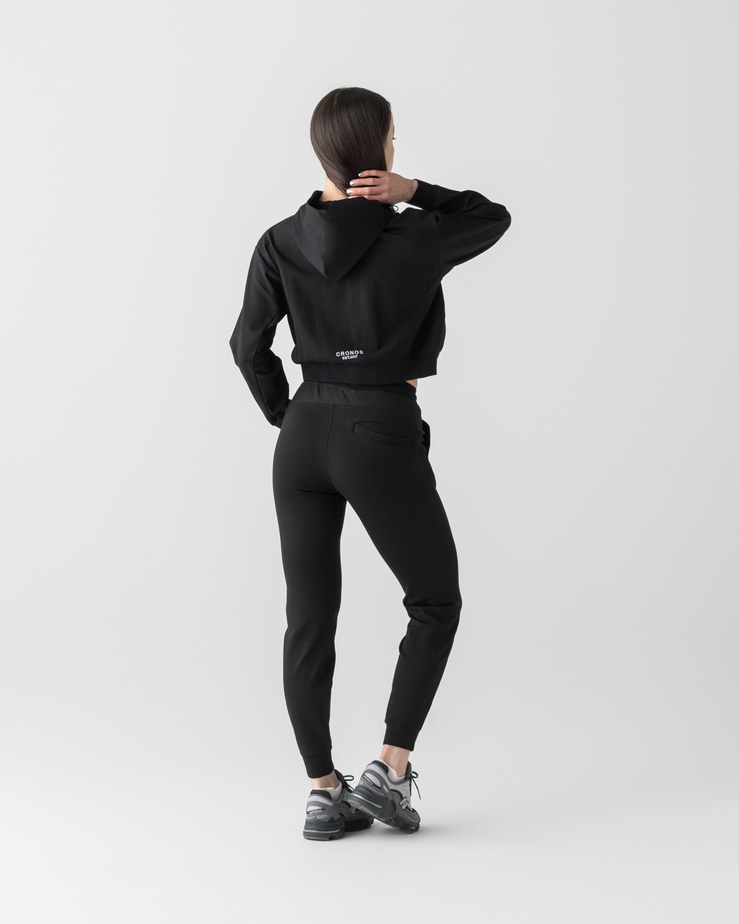 CRONOS WOMEN LIGHT MESH ZIP HOODIE【BLACK】