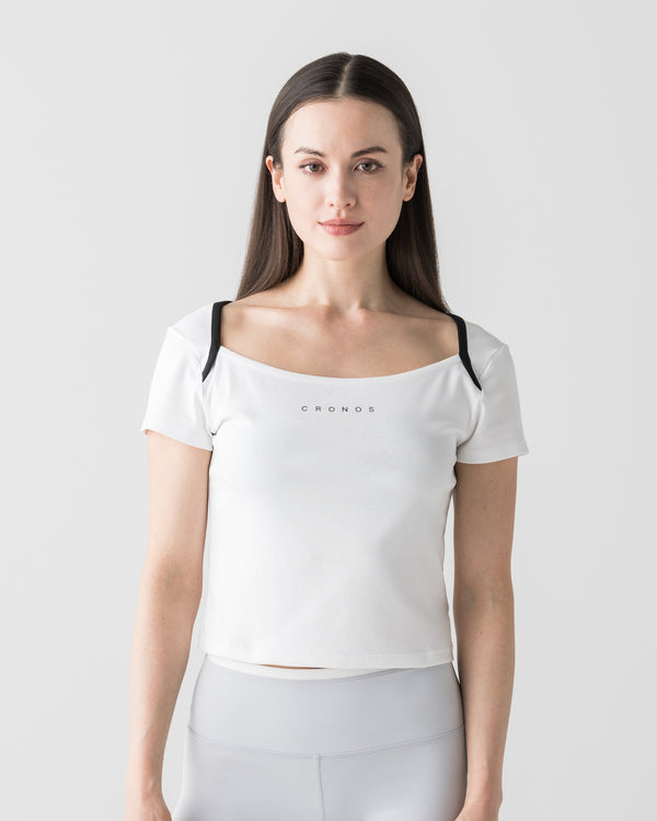 CRONOS WOMEN ACTIVE MINI T-SHIRT【WHITE】