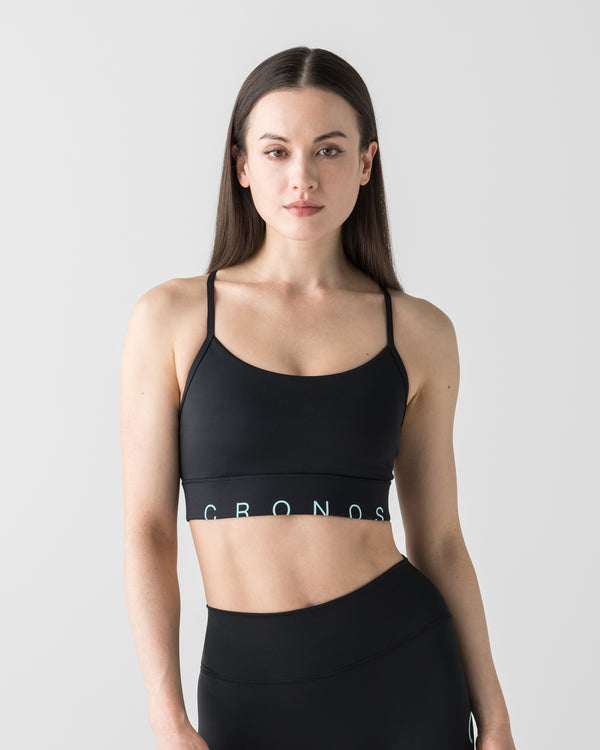 CRONOS WOMEN CLEAN Y-BACK BRA【BLACK×BLUE】