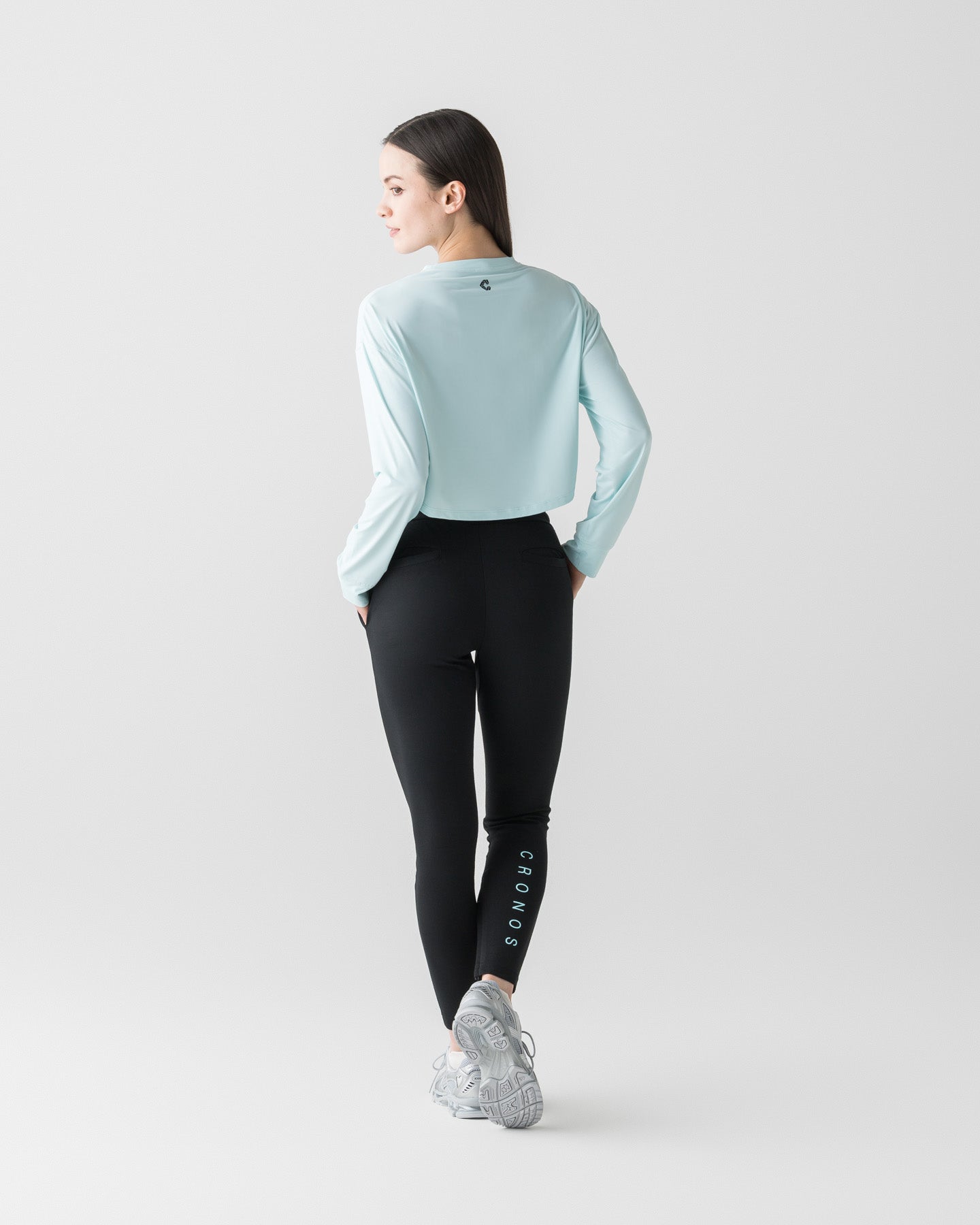 CRONOS WOMEN HIGH-STRETCH SKINNY PANTS【BLACK×BLUE】