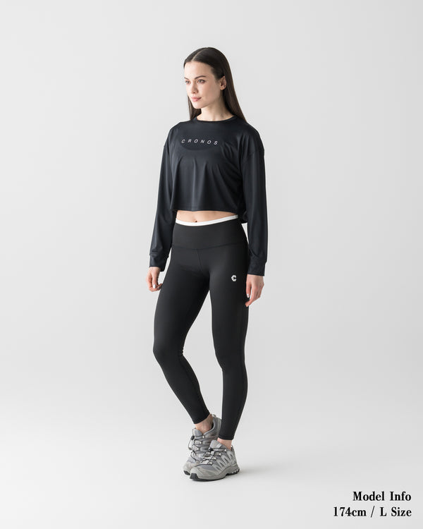 CRONOS WOMEN COMPACT LONG SLEEVE【BLACK】