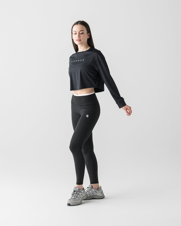CRONOS WOMEN COMPACT LONG SLEEVE【BLACK】