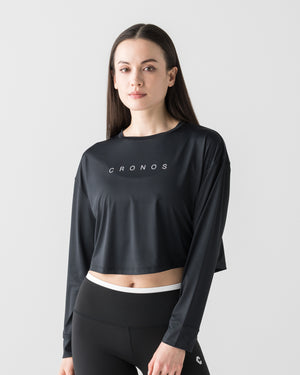 CRONOS WOMEN COMPACT LONG SLEEVE【BLACK】