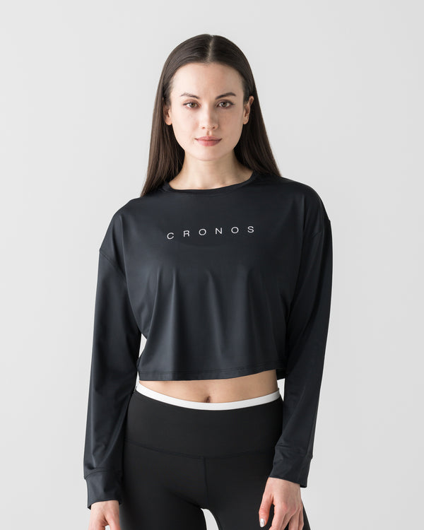 CRONOS WOMEN COMPACT LONG SLEEVE【BLACK】