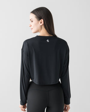 CRONOS WOMEN COMPACT LONG SLEEVE【BLACK】