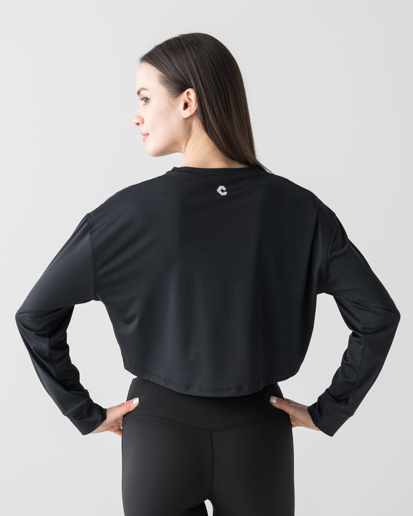 CRONOS WOMEN COMPACT LONG SLEEVE【BLACK】