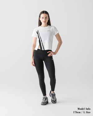 CRONOS WOMEN FRONT SLIT T-SHIRTS【WHITE】