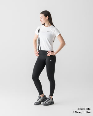 CRONOS WOMEN FRONT SLIT T-SHIRTS【WHITE】