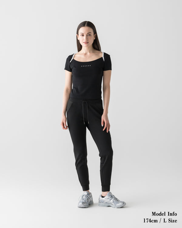 CRONOS WOMEN ACTIVE MINI T-SHIRT【BLACK】