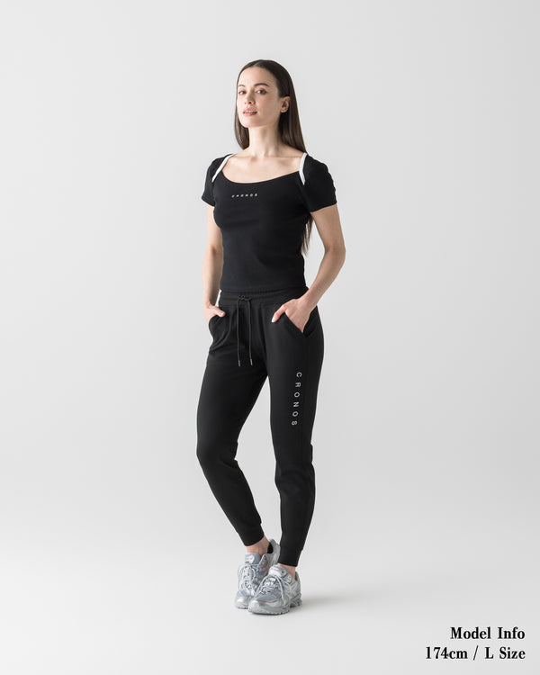 CRONOS WOMEN ACTIVE MINI T-SHIRT【BLACK】