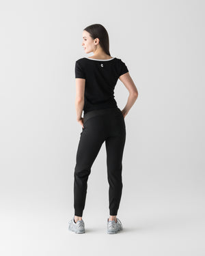 CRONOS WOMEN ACTIVE MINI T-SHIRT【BLACK】
