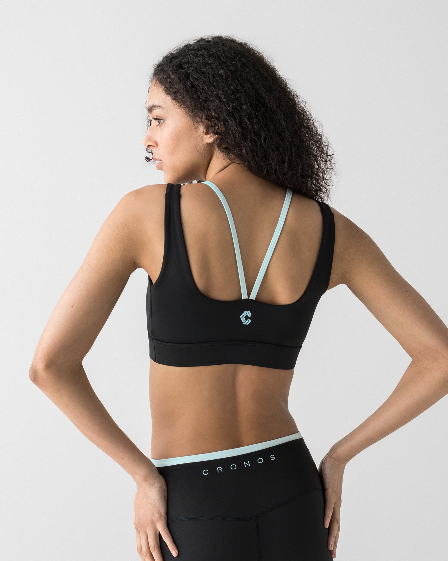 CRONOS WOMEN LAYERED BRA【BLACK×BLUE】
