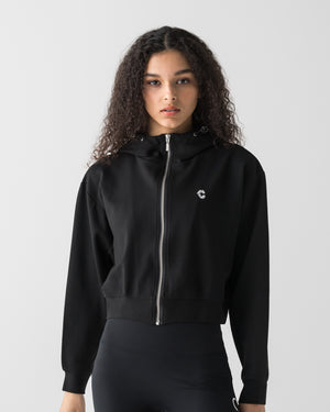CRONOS WOMEN LIGHT MESH ZIP HOODIE【BLACK】