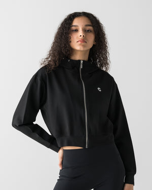 CRONOS WOMEN LIGHT MESH ZIP HOODIE【BLACK】