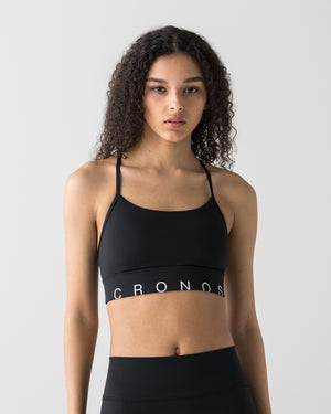 CRONOS WOMEN CLEAN Y-BACK BRA【BLACK×WHITE】