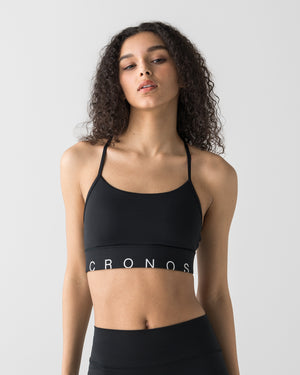 CRONOS WOMEN CLEAN Y-BACK BRA【BLACK×WHITE】
