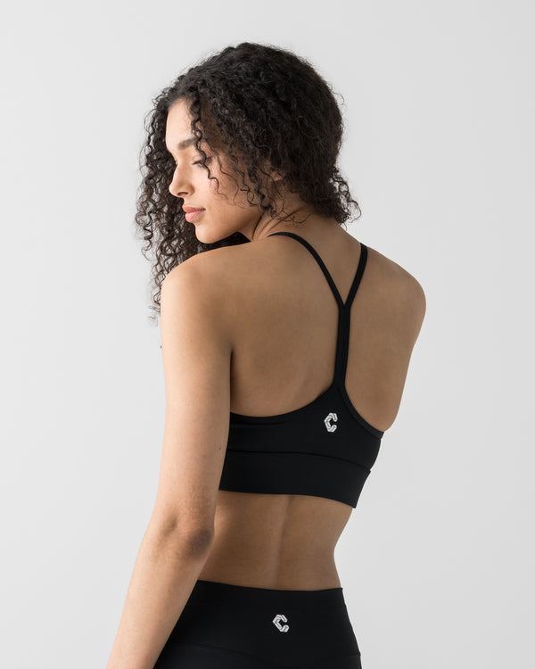 CRONOS WOMEN CLEAN Y-BACK BRA【BLACK×WHITE】