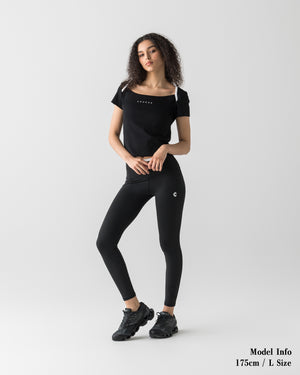 CRONOS WOMEN ACTIVE MINI T-SHIRT【BLACK】