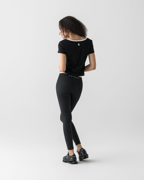 CRONOS WOMEN ACTIVE MINI T-SHIRT【BLACK】