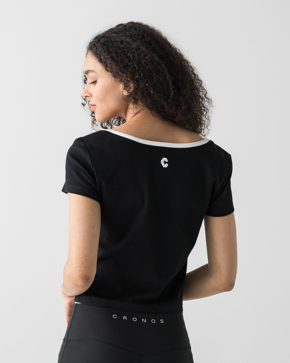 CRONOS WOMEN ACTIVE MINI T-SHIRT【BLACK】