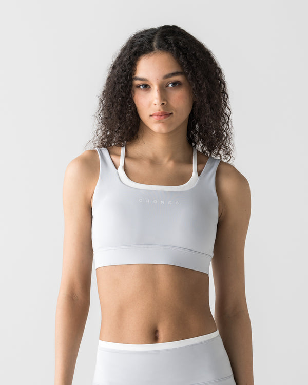 CRONOS WOMEN LAYERED BRA【GRAY】