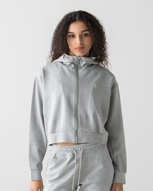 CRONOS WOMEN LIGHT MESH ZIP HOODIE【GRAY】