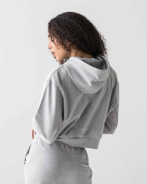 CRONOS WOMEN LIGHT MESH ZIP HOODIE【GRAY】