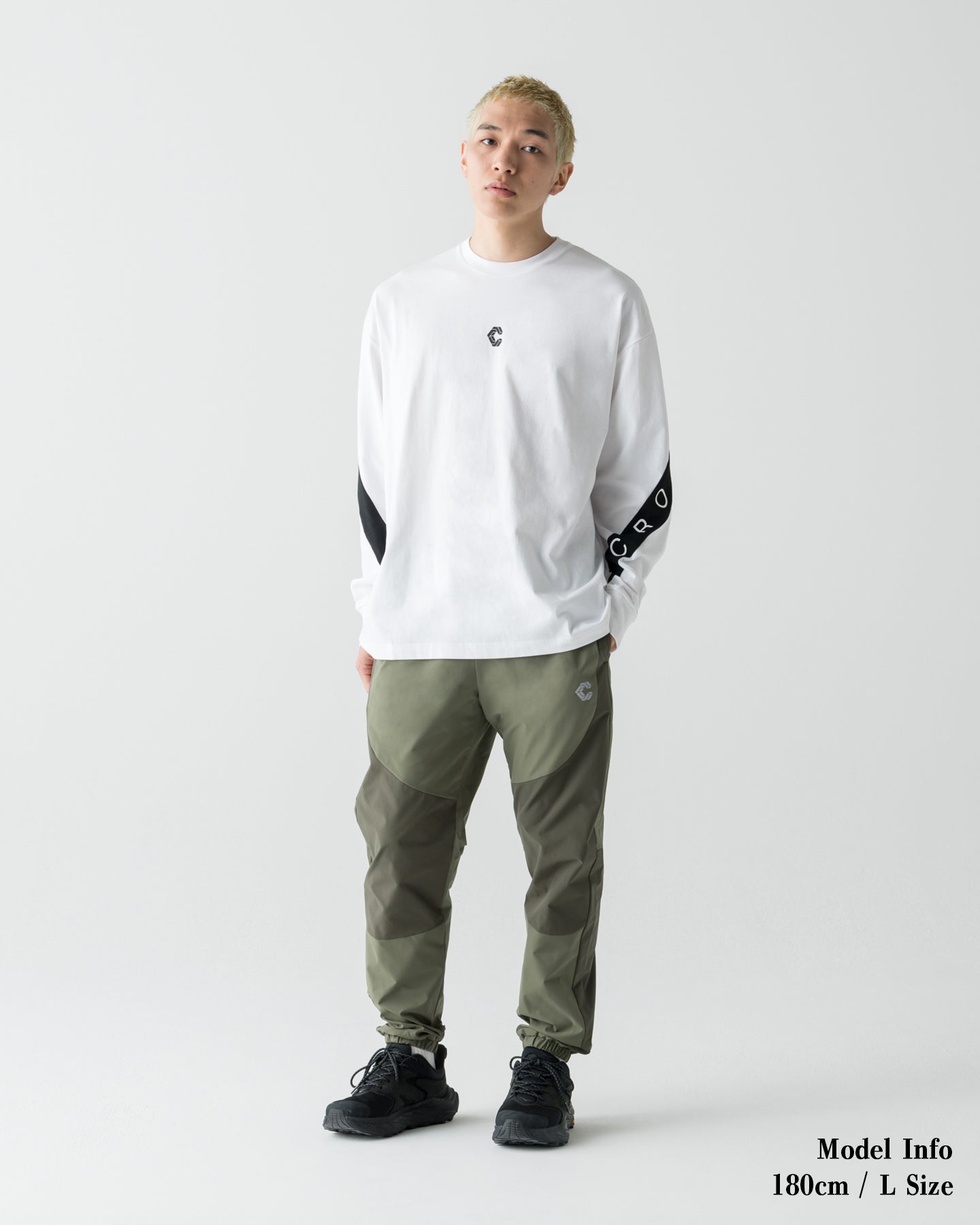 CRONOS DIAGONAL OVER L/S TEE【WHITE】