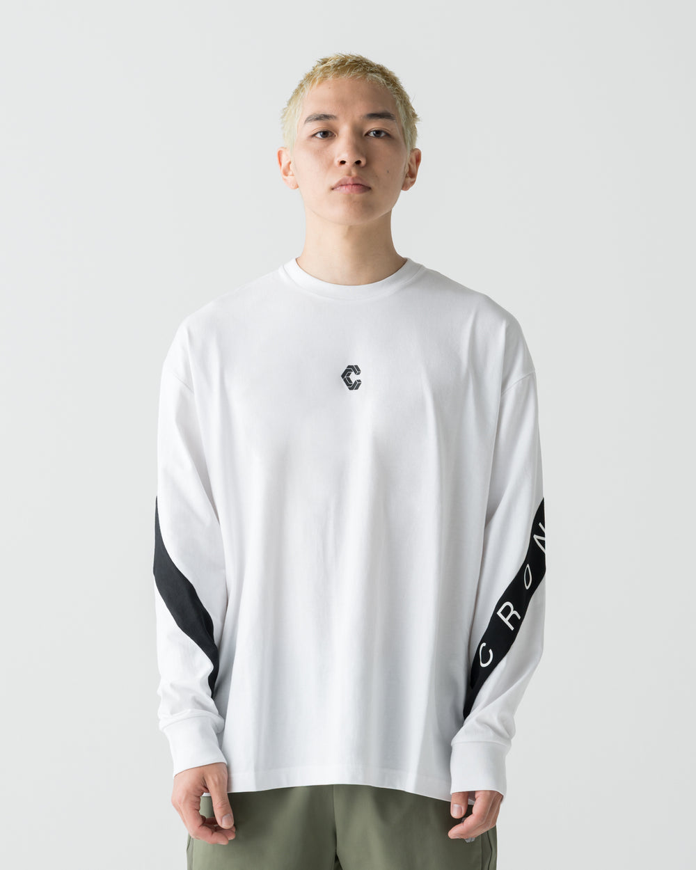 CRONOS DIAGONAL OVER L/S TEE【WHITE】