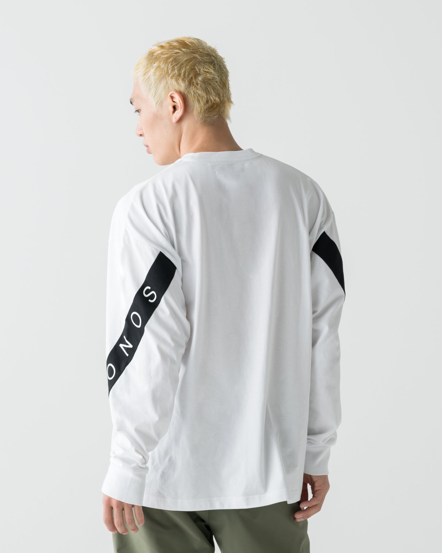CRONOS DIAGONAL OVER L/S TEE【WHITE】