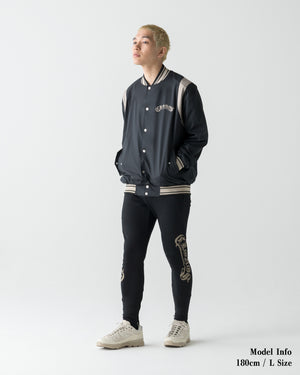 CRONOS BLACKLETTER SNAP BLOUSON【BLACK×GREIGE】